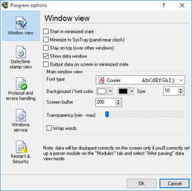 Data Logger Window View