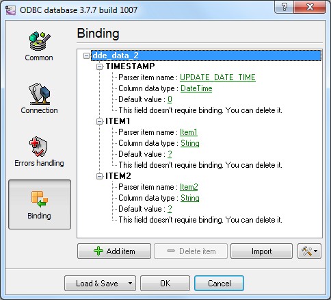 Configuring the data export plugin. Binding.