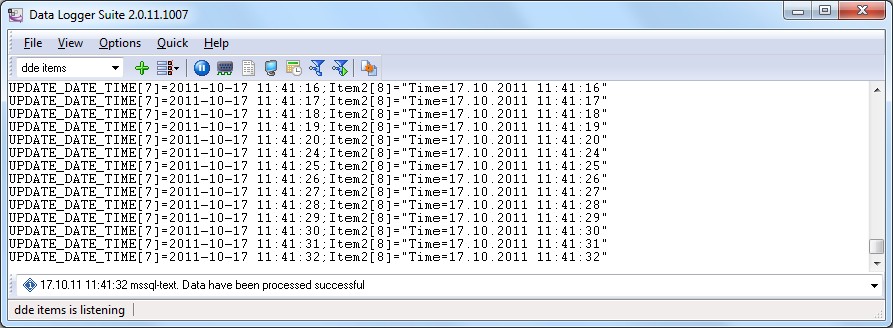 A message about data being successfully written