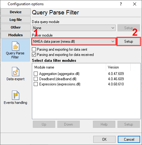 Selecting NMEA parser