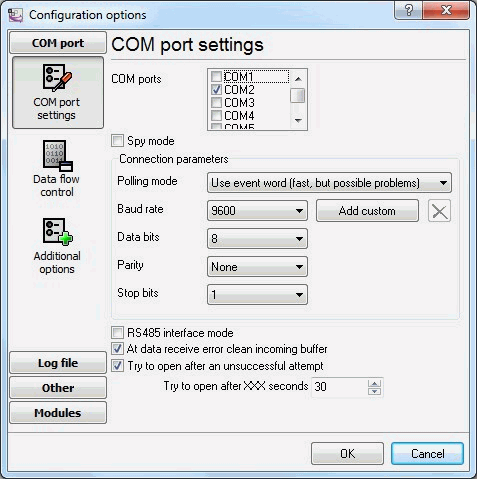 GSM modem COM port