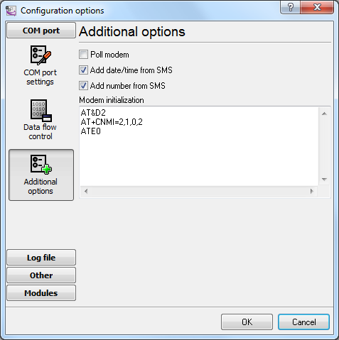 Additional modem options