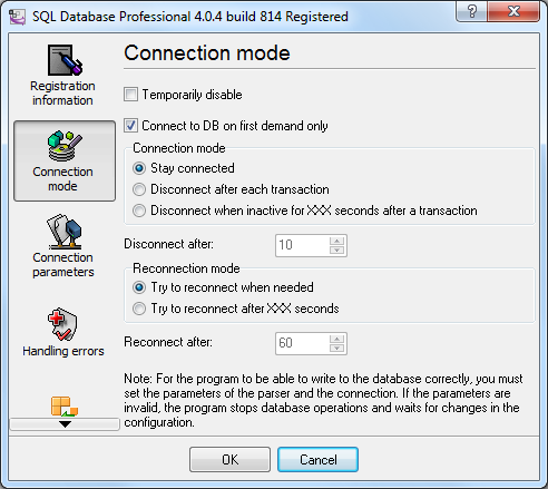 Enabling writing to the database in the SQL Database Pro module 