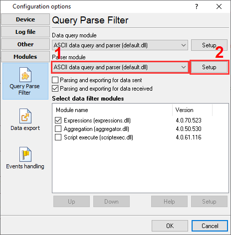 Selecting a data parser plugin